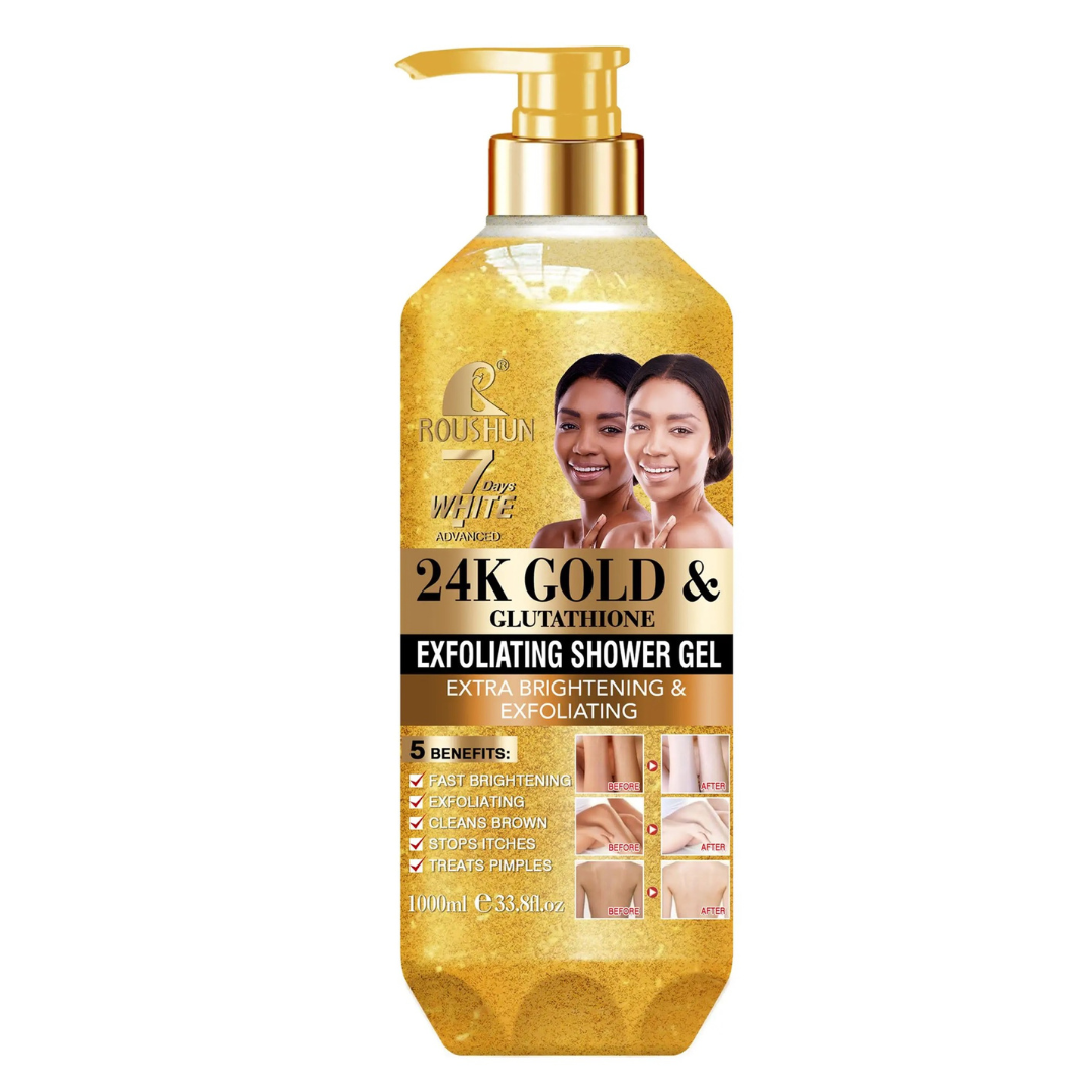 Roushun 24K Gold & Glutathione Exfoliating Shower Gel